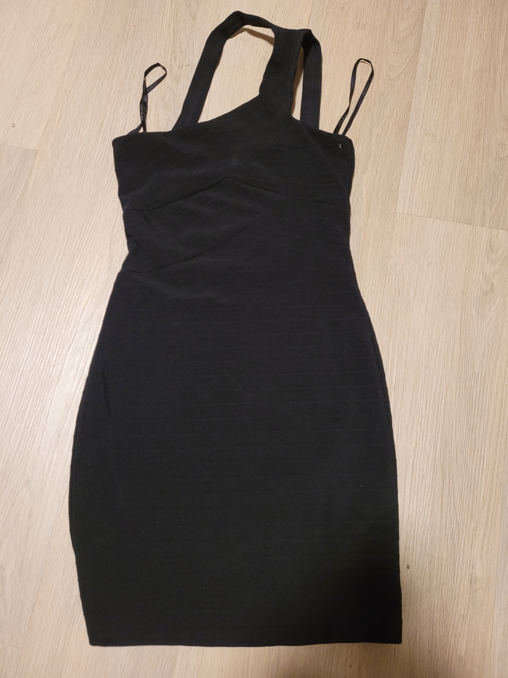 Guess Black Bodycon Mini Dress with Dual Straps NWT Size: 4